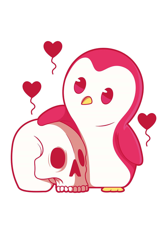 Penguin With A Skull