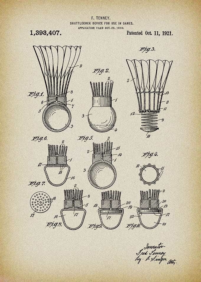 Shuttlecock patent
