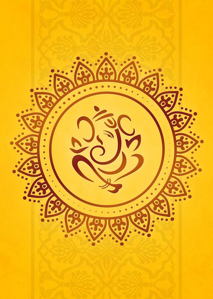 Hindu Ganesh Yellow Bronze