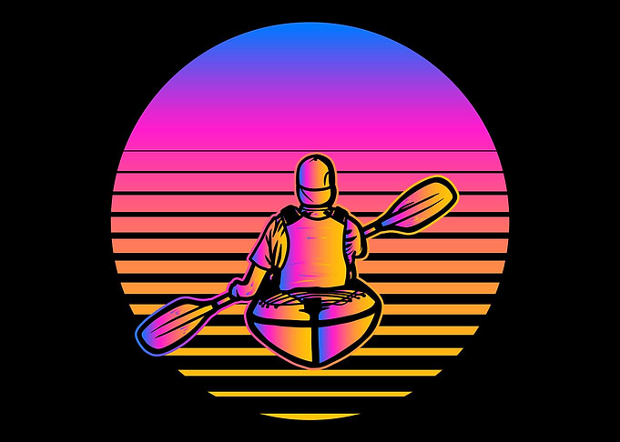 Kayak Vaporwave Kayak Padd