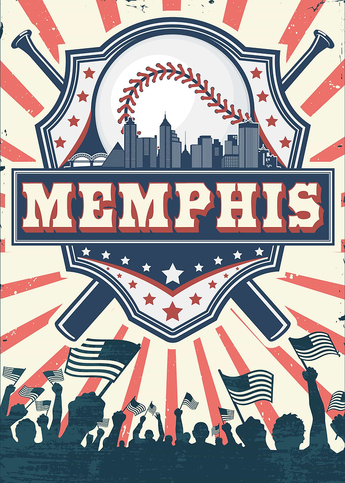 Memphis Baseball Skyline