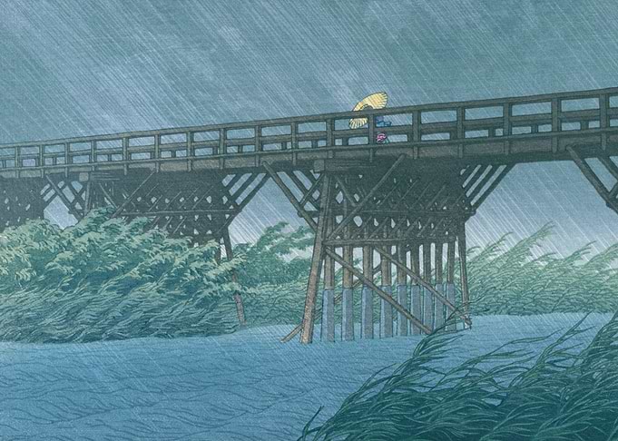 Imaibashi Bridge In Rain