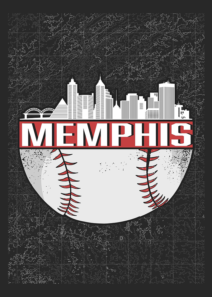 Memphis Baseball Skyline