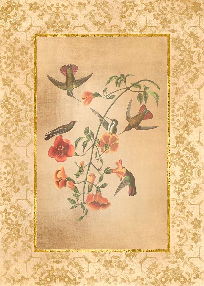 Antique Birds and Flowers