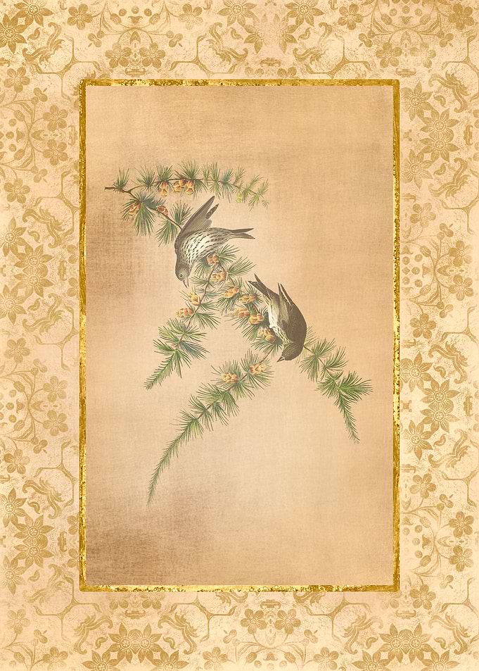 Antique Flowers and Birds