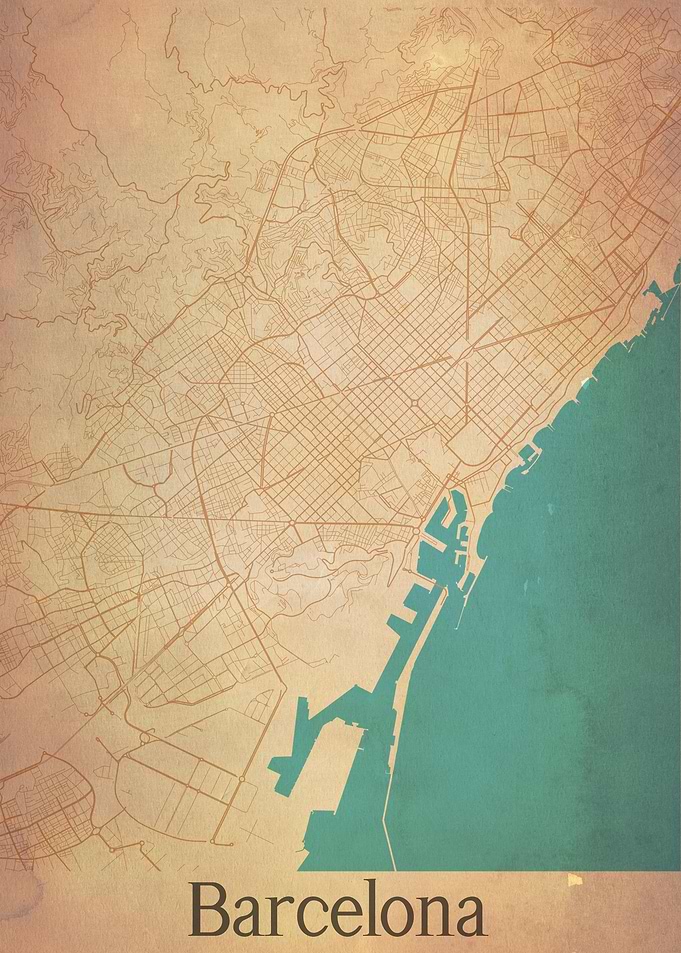 Barcelona Spain City Map
