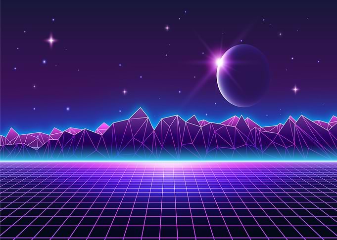 Neon Retro city poster