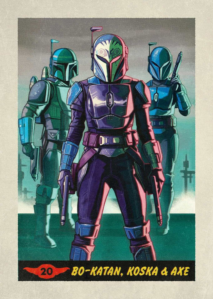 Bo Katan Koska and Axe Mandalorian Card