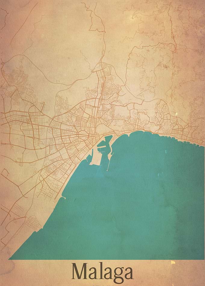 Malaga Spain City Map