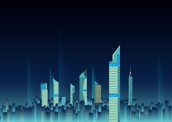 Neon Retro city poster