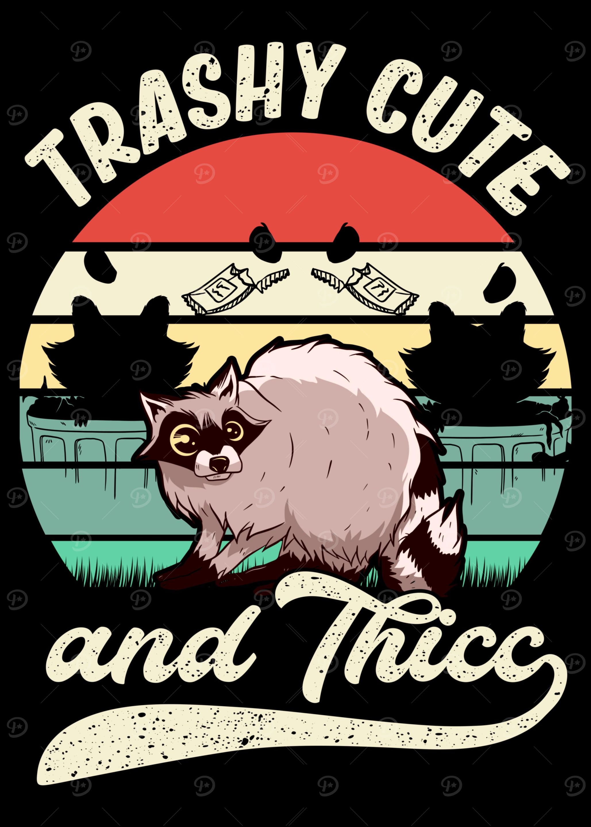 Retro Sunset Raccoon Lover