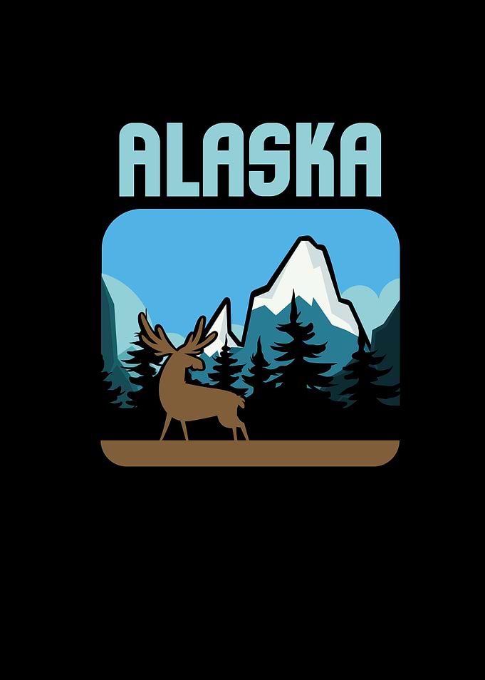 Retro Alaska Mountains