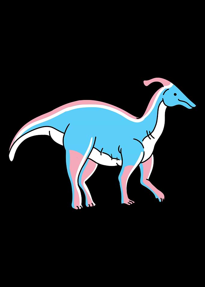 Trans Pride Dinosaur