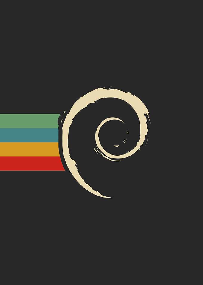 Dark black DEBIAN OS