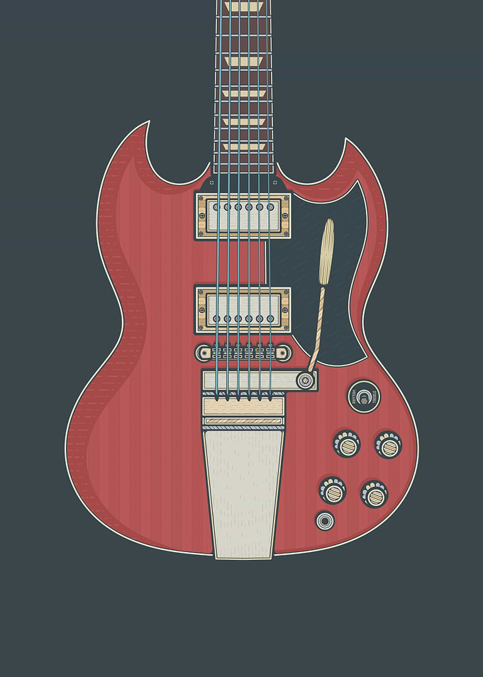 Cherry Rock Solid Guitar