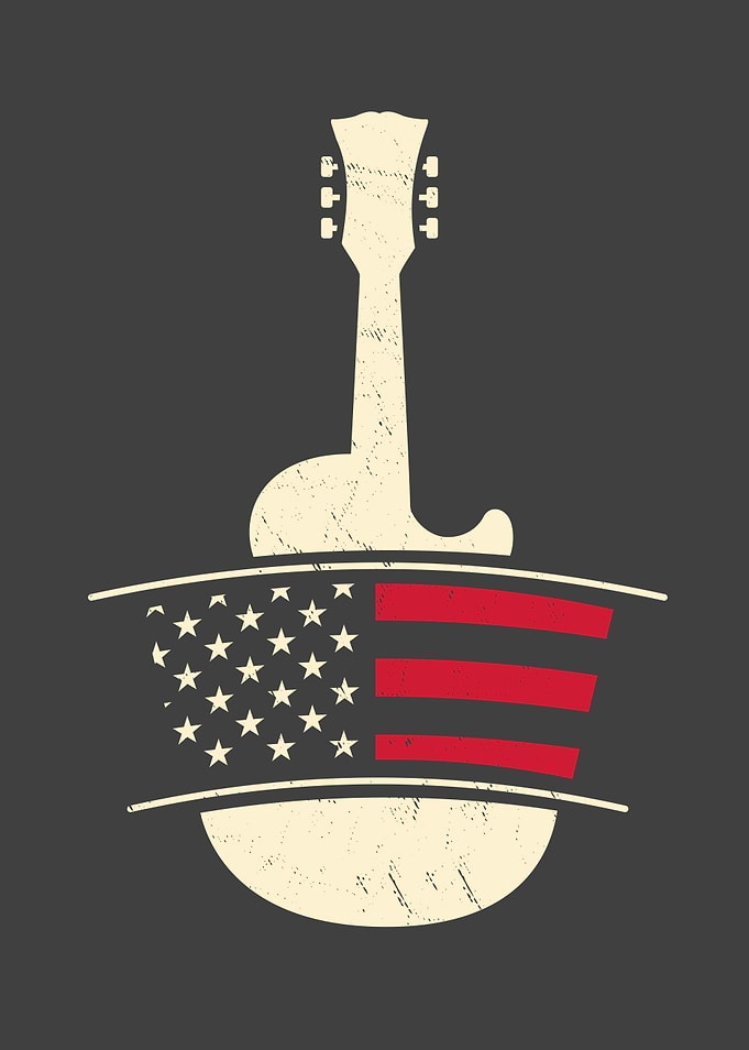 US American Flag Guitar
