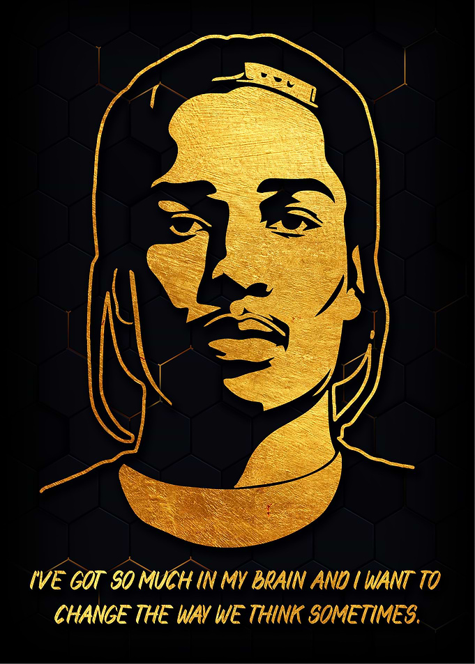 ASAP Rocky Gold Quote Art