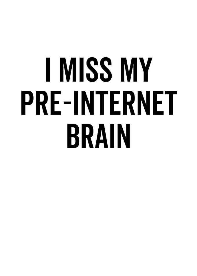 I Miss My PreInternet