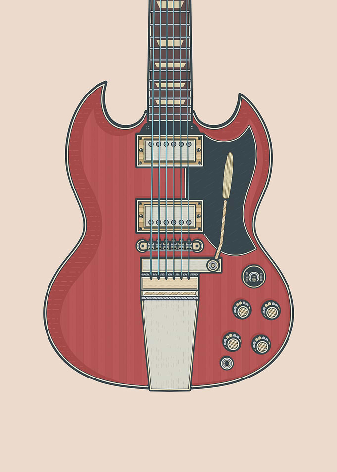Cherry Rock Solid Guitar