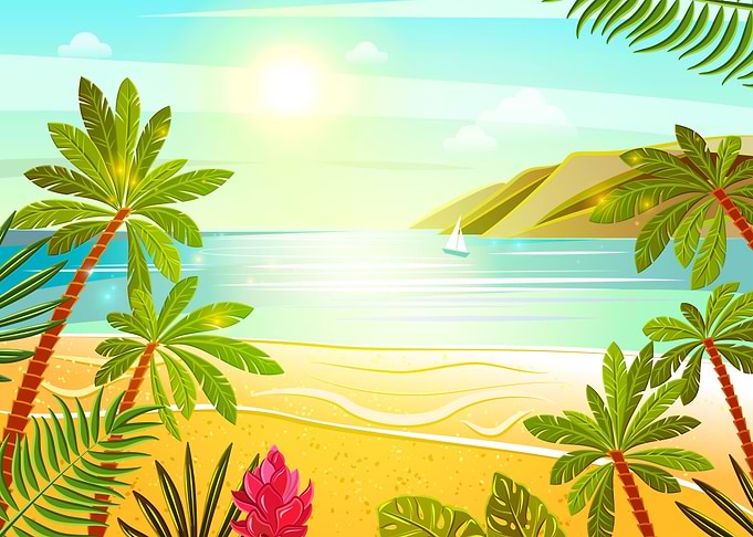 Beach Flat Vector
