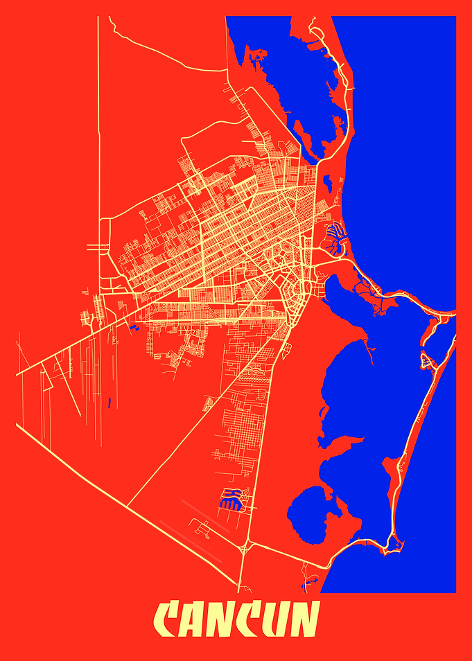 Cancun Retro City Map
