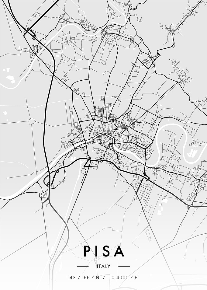 Pisa City Map White