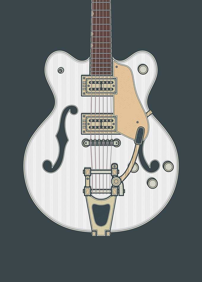 White Deluxe Guitar