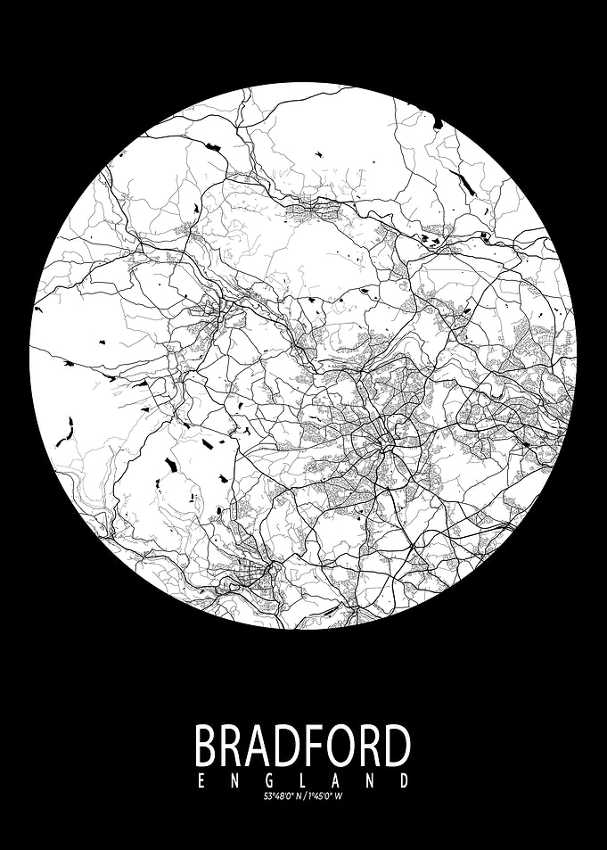 Bradford City Map Moon