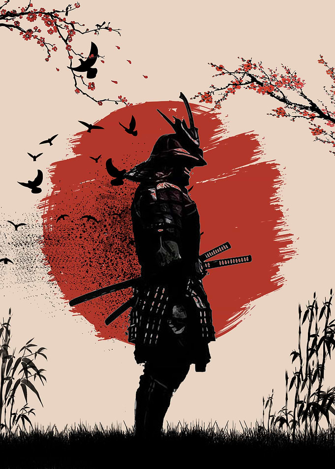 Samurai In Moon
