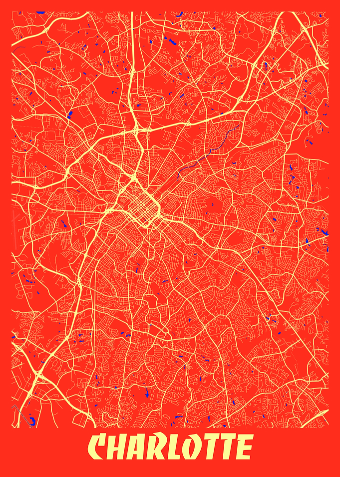 Charlotte Retro City Map