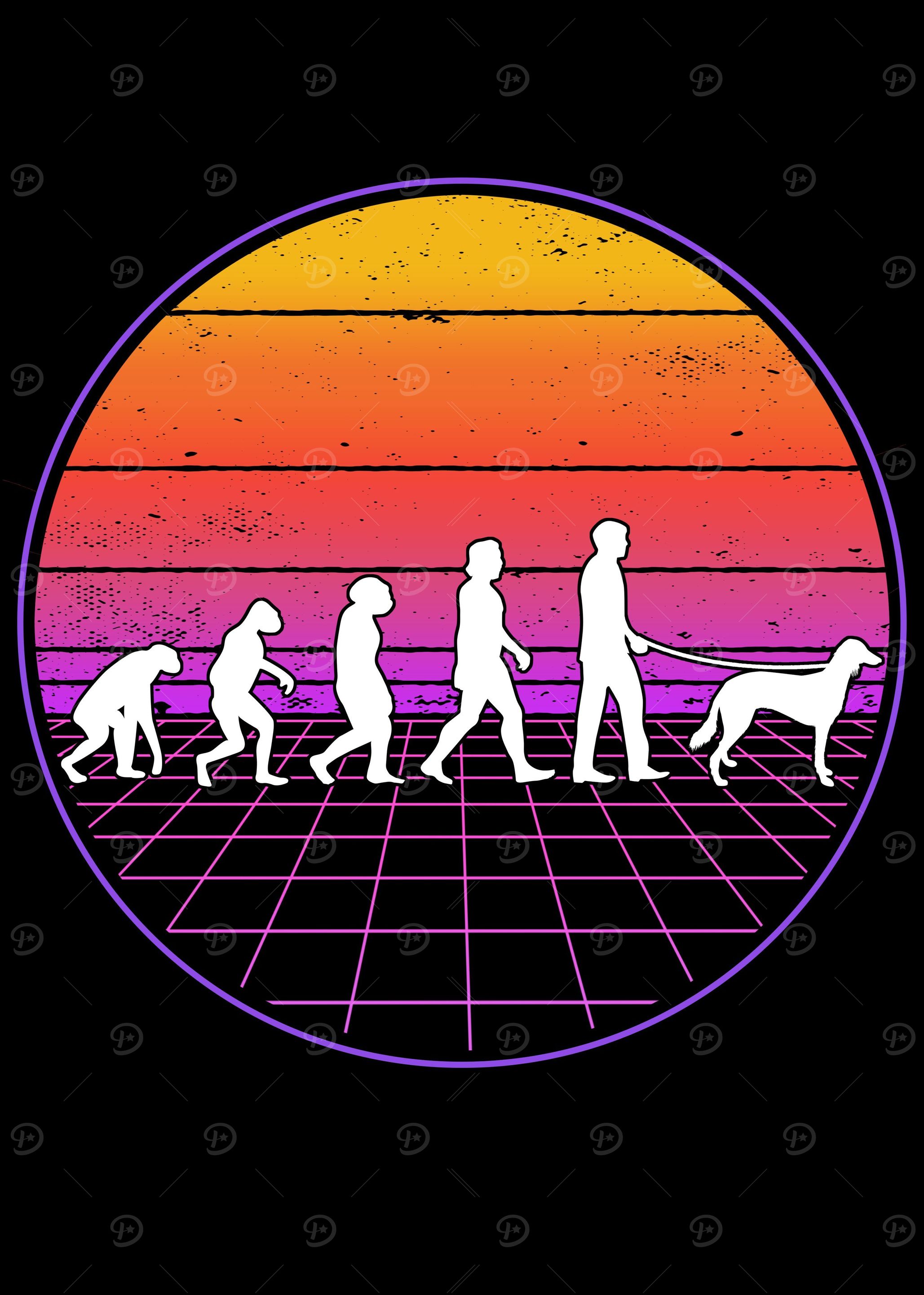 Saluki Vaporwave Evolution