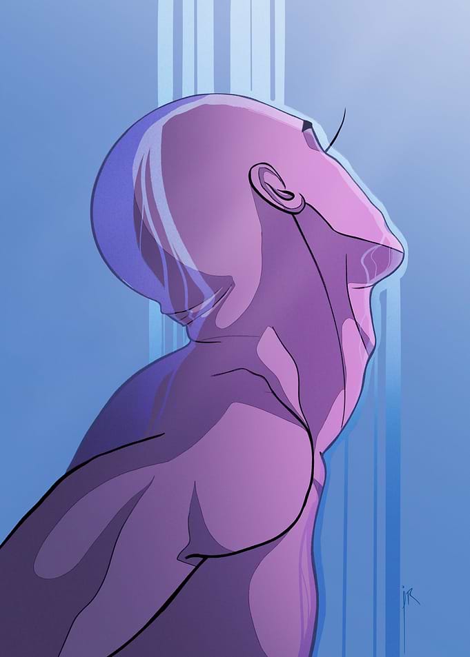 Aqua pink man