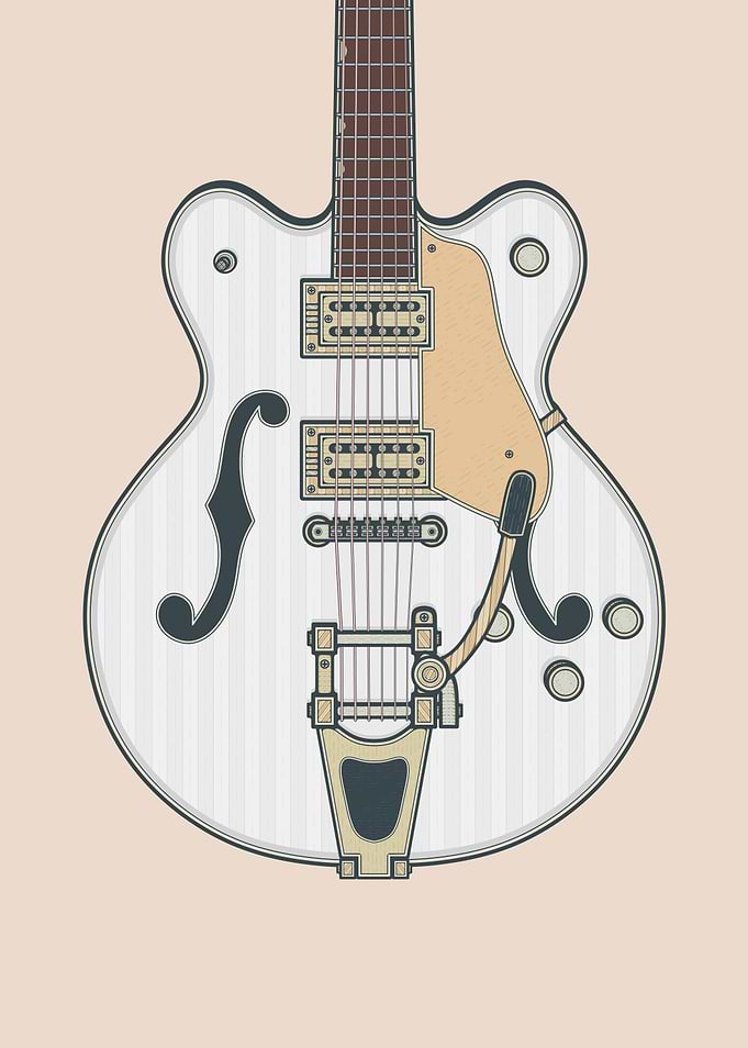 White Deluxe Guitar