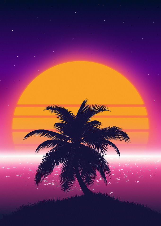 80s Palm Sunset