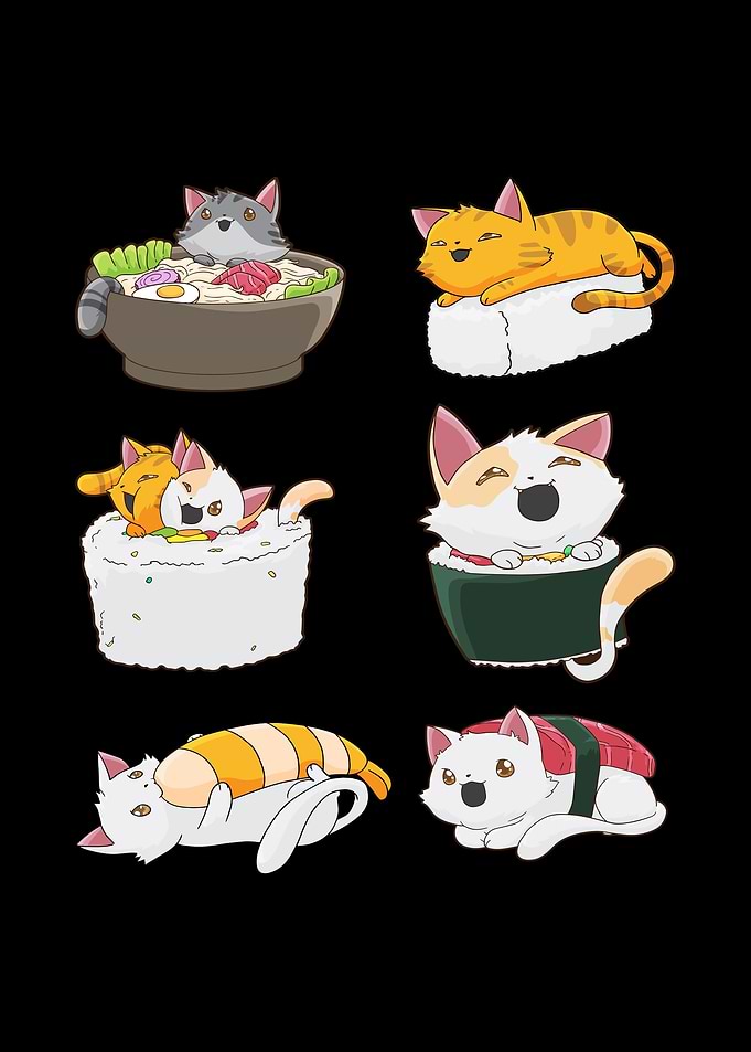 Sushi Cat Japanese Anime