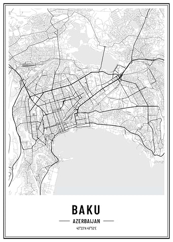 Baku citymap poster