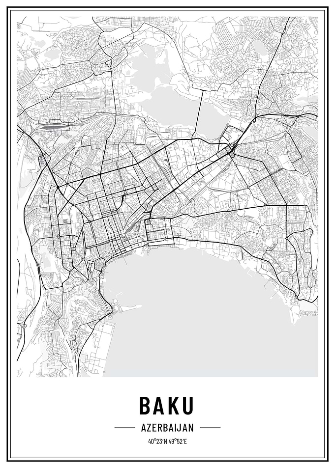 Baku citymap poster