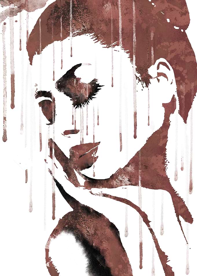 Coffee painting woman