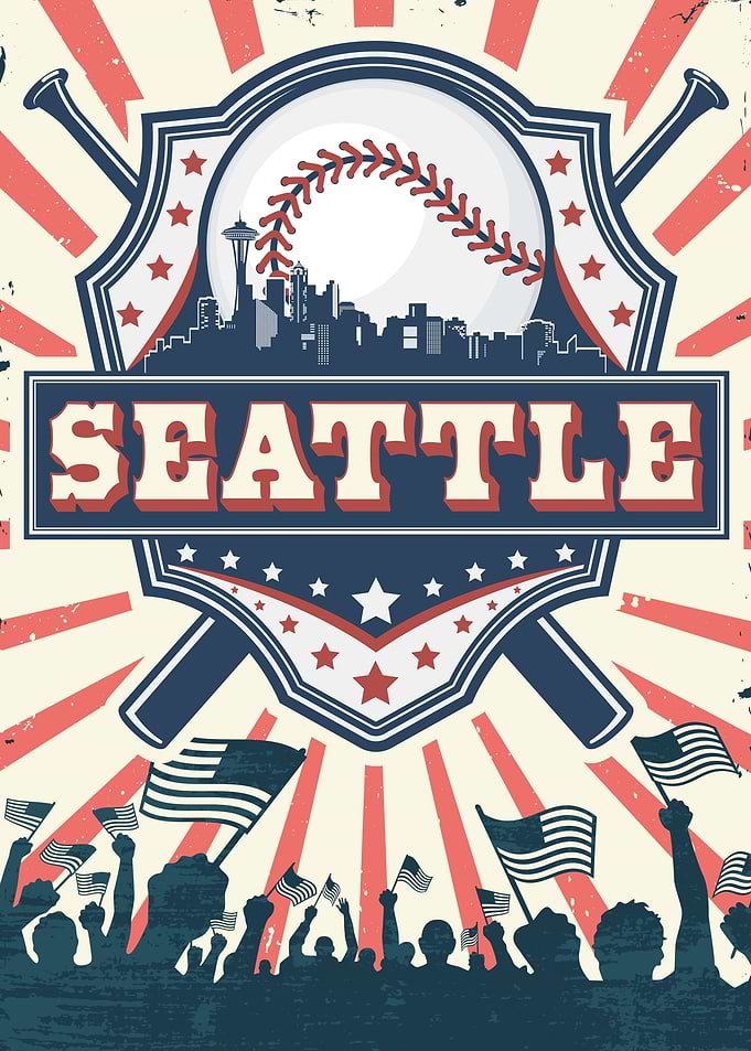 Seattle Baseball Skyline