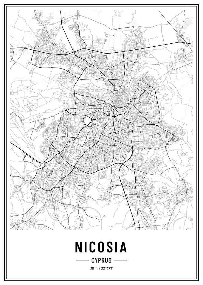 Nicosia citymap poster