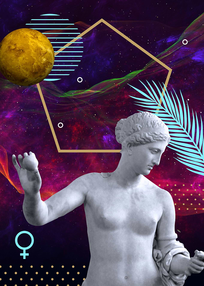 Venus neon space art