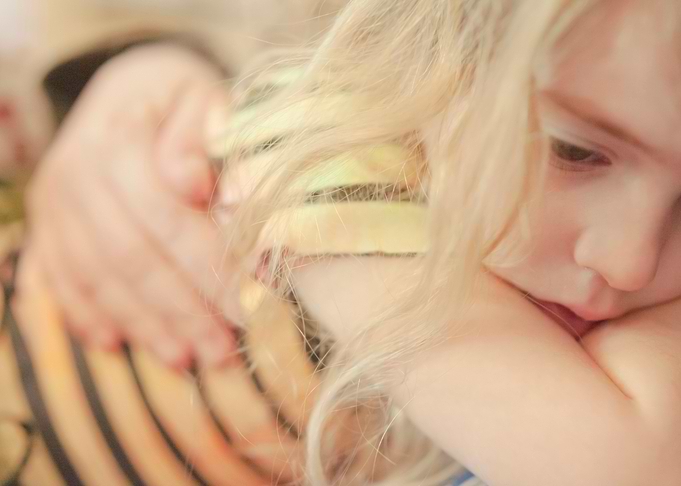 Little girl tenderness sad