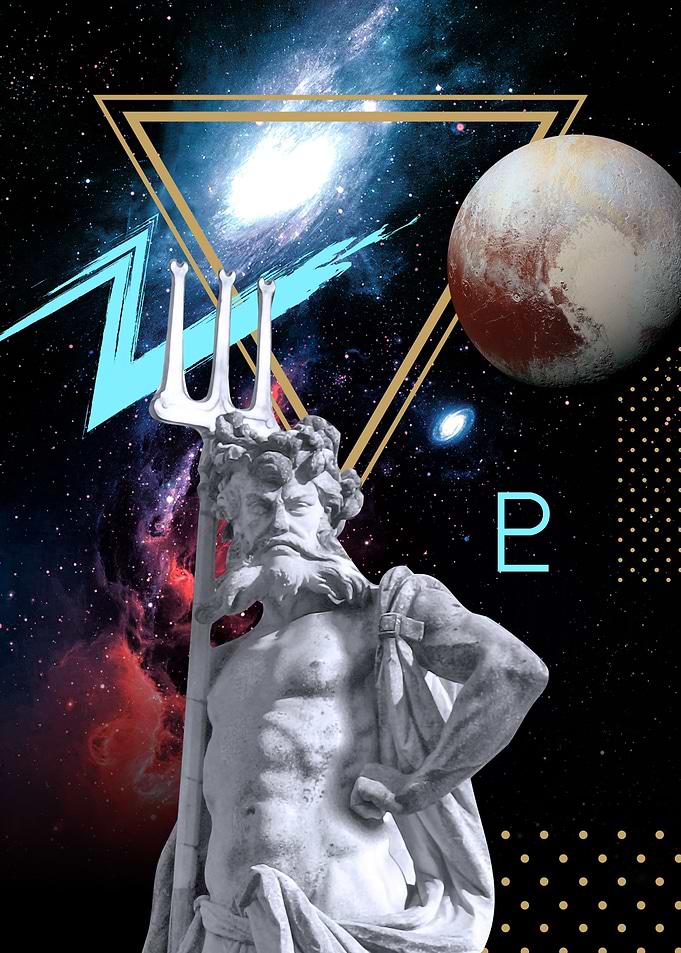 Pluto neon space art