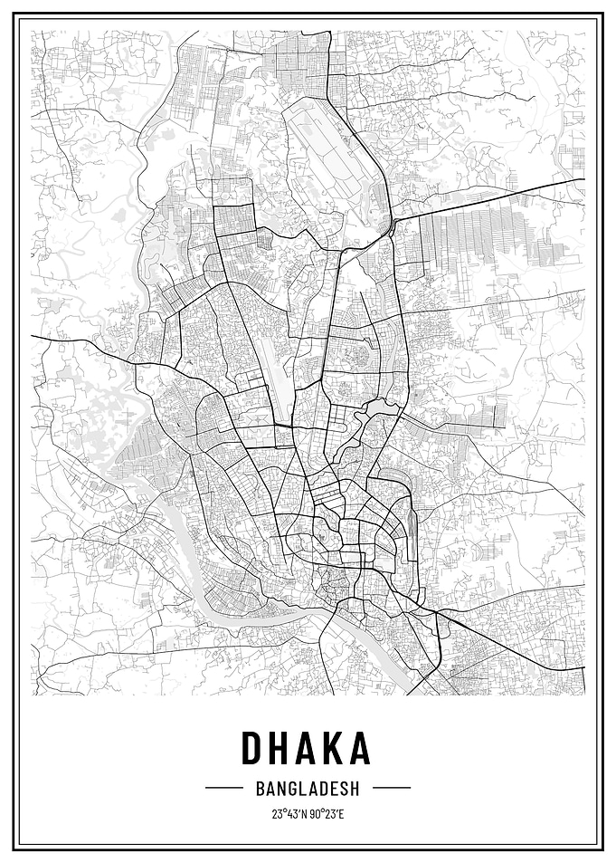 Dhaka citymap poster