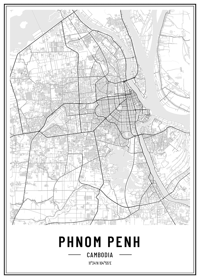 Phnom Penh Citymap poster