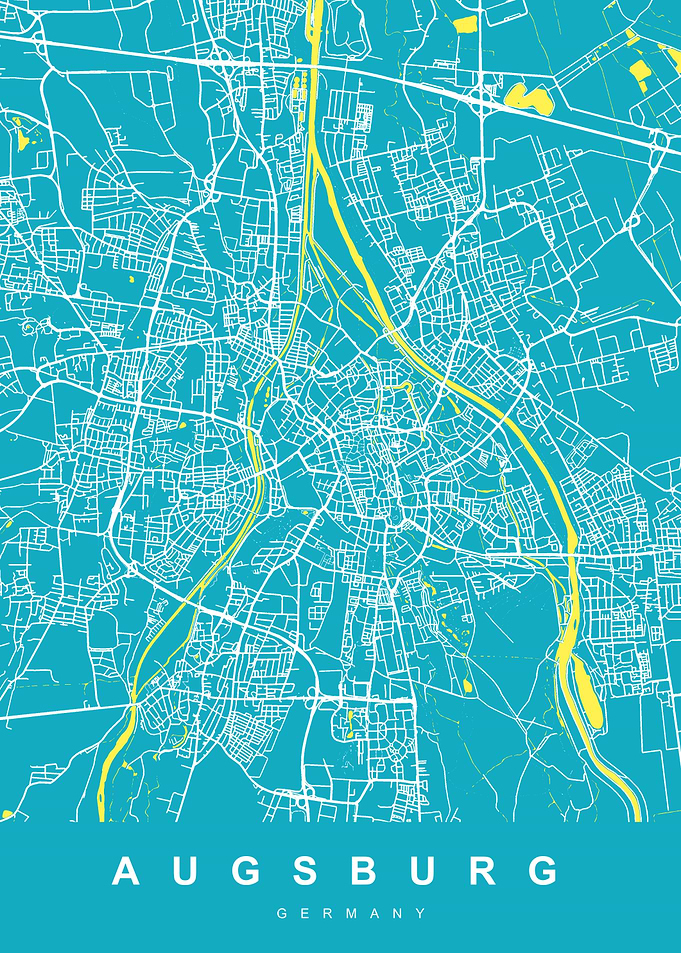 AUGSBURG City Map Germany