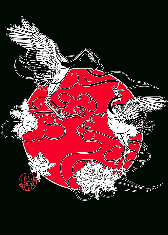 Japanese cranes in love