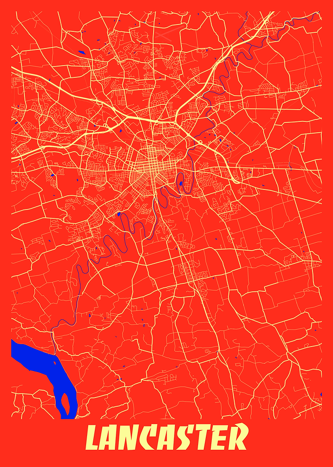 Lancaster Retro City Map