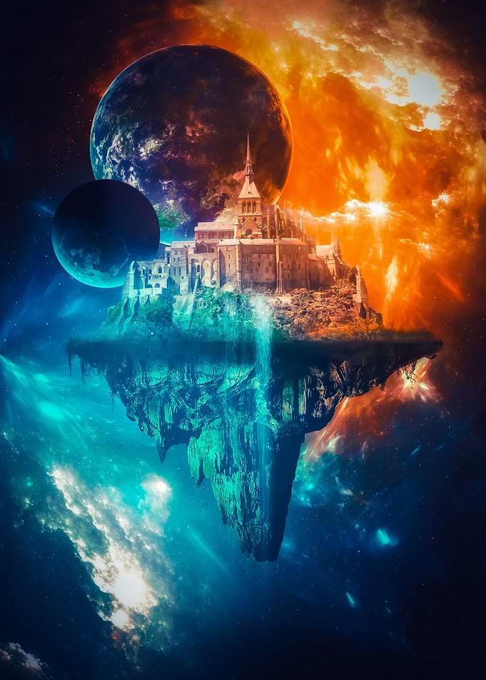Castle Rock float in space