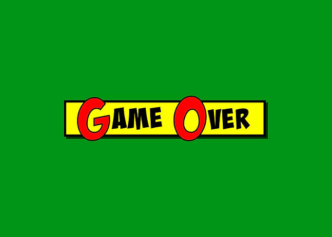 Cartoon box game over colo